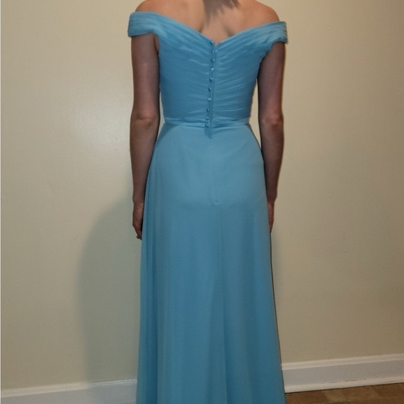 Blue Pool Bridesmaid Dress - Picture 2 of 9